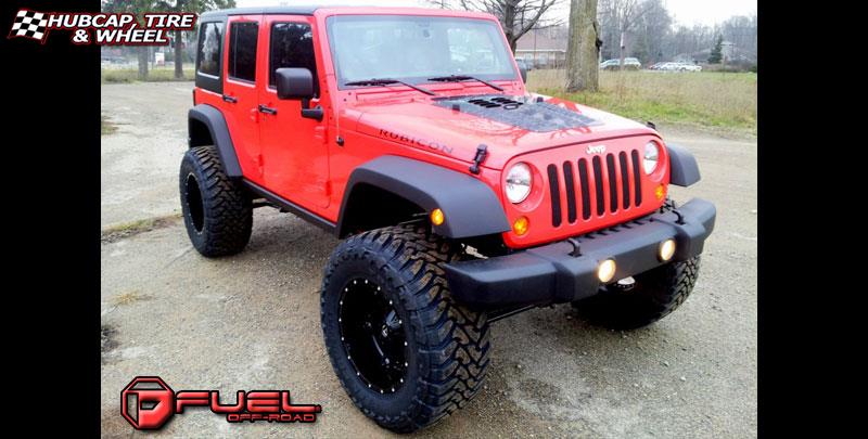 vehicle gallery/jeep wrangler fuel driller d256 0X0  Black & Milled wheels and rims