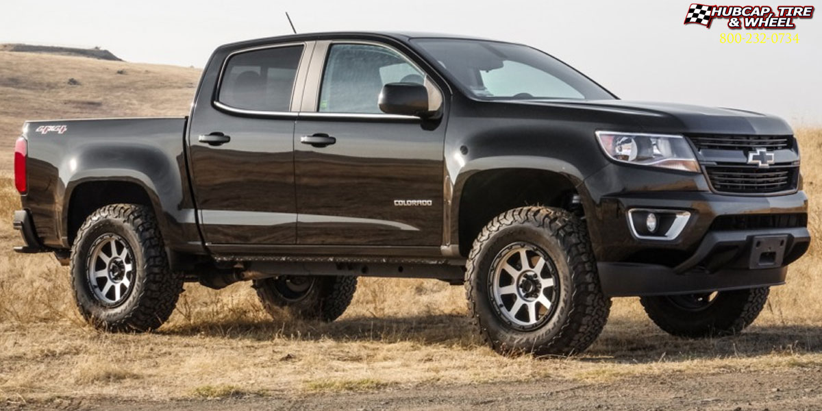 vehicle gallery/2018 chevrolet chevy colorado xd series xd134 addict 2 custom aftermarket  Matte Black Machined wheels and rims