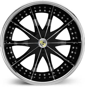 24x9.5 Lexani CS2 Black / Chrome Accents RWD