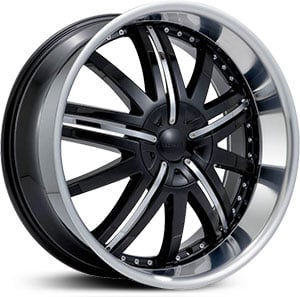 22x9.5 RockStarr Solja Machined Black / Chrome Insert RWD