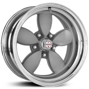 15x8 American Racing Hot Rod 402 Classic 200S Mag Gray Center Polished Barrel MID