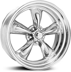 18x9.5 American Racing Hot Rod VN405 Classic Torq thrust II Chrome Center / Polished Rim HPO