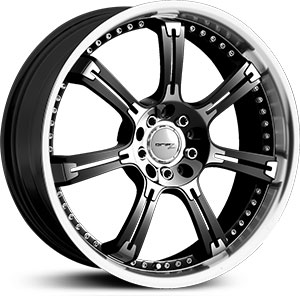 18x7.5 Drifz Jade Black / Mirror Machine Lip HPO