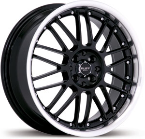 17x7 Ruff Racing R345 Black / Machined Lip HPO