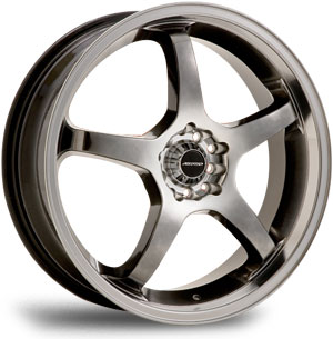 16x7 Ruff Racing R375 Hyper Black / Machined Lip HPO