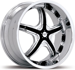 20x8.5 Ruff Racing R931 Chrome / Black Inserts MID