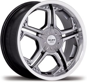 17x7.5 Ruff Racing R935 Hyper Black / Machined Lip HPO