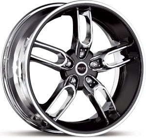 20x8.5 Ruff Racing R942 Chrome / Black Lip MID