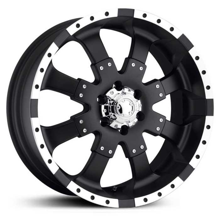 17x8 Ultra Goliath 223/224 Matte Black / High Luster Accents MID