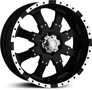 18x9 Ultra Goliath 223/224 Matte Black / High Luster Accents MID