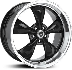 17x8 American Racing Shelby Torq Thrust M AR105M Glossy Black / Machined Lip MID