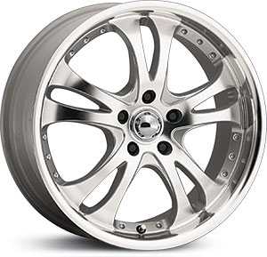 18x8 American Racing Casino AR393 Silver W/Machined Face And Lip HPO