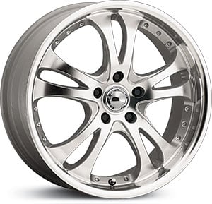 16x7 American Racing Casino AR393 Silver W/Machined Face And Lip HPO