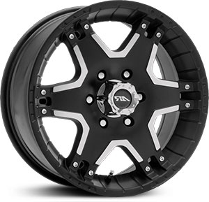 16x8 American Racing Tactic Matte Blk W/Mach. Face HPO