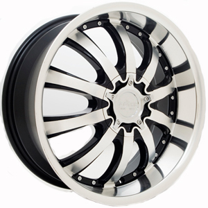 18x7.5 Starr Marquis Machined Black RWD