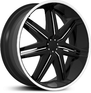 22x9.5 Boss 332 Black/Chrome Inserts MID