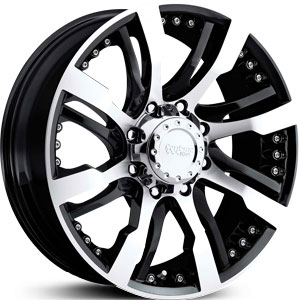 20x9 Cruiser Alloy Switchblade 8 Machined Black MID