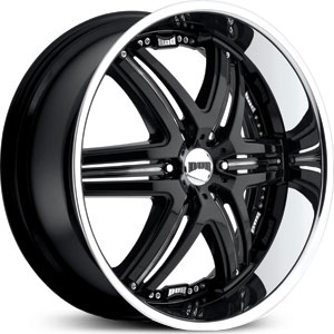 22 x 9.5 Dub Illusion 6 Black/Chrome Lip RWD