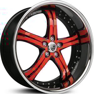 20x8.5 Lexani LSS5 Black Custom Color Chrome Lip HPO