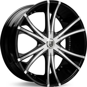 22x10 Lexani LX12 Black/Machined Lip RWD