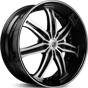 22x8.5 Lexani LX7 Black Machined MID