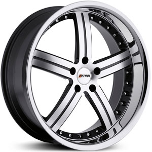 18x9.5 PetrolThrottle Gunmetal Mirror Cut/Stainless Lip MID