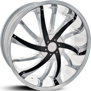 20x8.5 Shooz 010 Chrome / Black Inserts RWD
