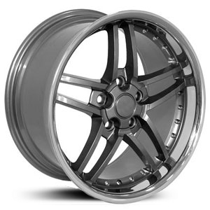 Chevy Corvette C6 Z06 Style (CV07) Gunmetal with rivets SS Lip 