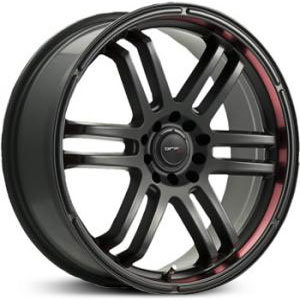20x8.5 Drifz 207B FX Carbon Black/Red Racing Stripe HPO