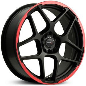 17x7.5 Drifz FX Monoblock 301 Carbon Black/Red Racing Stripe HPO