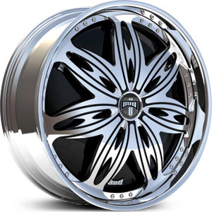 22x8.5 Dub Ravenous Spinner Chrome HPO