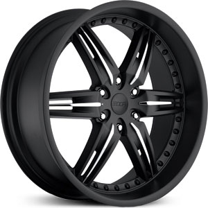 26 Foose DF-6 Matte Black/Chrome Inserts FWD