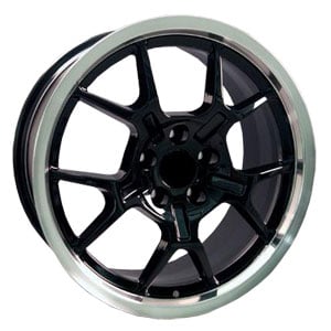 18x9 Ford Mustang GT4 FR12 Black Machined Lip MID