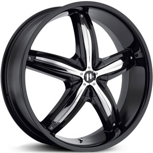 22x8.5 Helo HE844 Gloss Black/Chrome Accents HPO