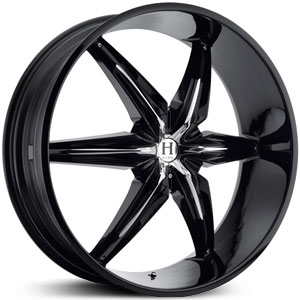 22x9.5 Helo HE866 Gloss Black/Chrome Accents RWD