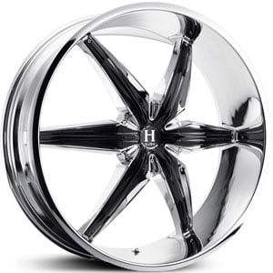 22x9.5 Helo HE866 Chrome/Gloss Black Accents RWD