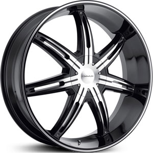24X9.5 KMC Surge Gloss Black Machined RWD