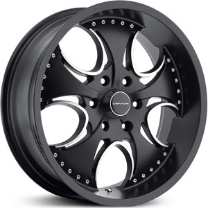 20X8.5 KMC Venom Matte Black/Machined RWD