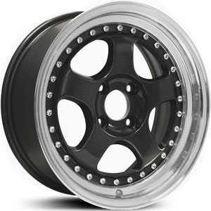 16x7 Konig Candy Gloss Black/Machined Lip RWD