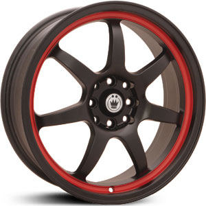 17x7 Konig Forward Black/Red Stripe FWD