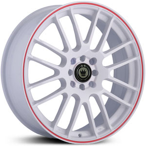 16x7 Konig Twilite White/Red Stripe  RWD