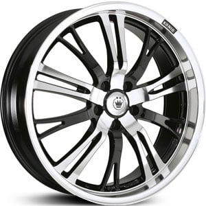 19x8 Konig Unknown Gloss Black/Machined Lip  RWD