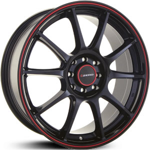 17x8 Konig Zero Black/Red Red Stripe FWD