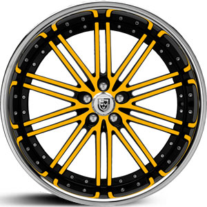 22x10.5 Lexani LSS8 Black Custom Color Chrome Outer RWD