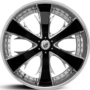 20x8.5 Lexani LX-704 Black / Chrome RWD