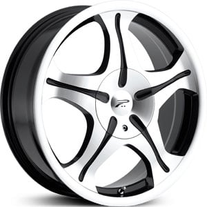 16x7 Platinum Gem 093B Diamond Cut/Gloss Black Accents HPO