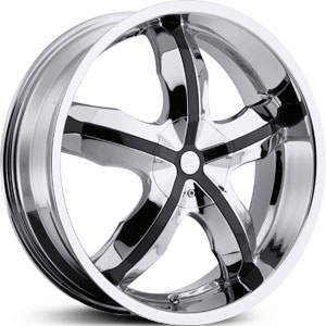 18x8 Platinum Widow Chrome/Black Inserts FWD
