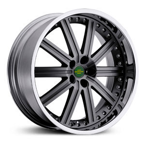 22x9.5 Redbourne Baron Gunmetal with Chrome Lip MID
