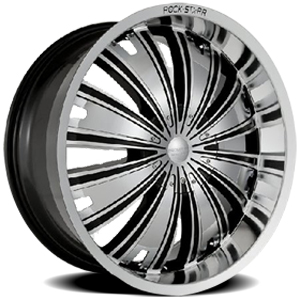 20x8.5 RockStarr Black Diamond Machined Black / Chrome Insert HPO