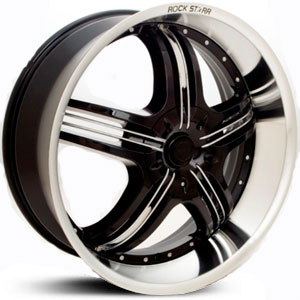 22x9.5 RockStarr Legend Machined Black/Chrome Inserts MID